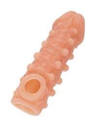 Телесная закрытая насадка с шариками Cock Sleeve Size M - 15,6 см. - KOKOS - в Ельце купить с доставкой