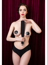 Черная силиконовая шлепалка  - 37,5 см. - ToyFa - купить с доставкой в Ельце