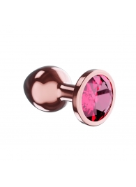 Пробка цвета розового золота с малиновым кристаллом Diamond Ruby Shine S - 7,2 см. - Lola Games - купить с доставкой в Ельце