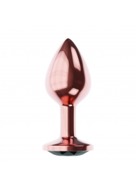 Пробка цвета розового золота с черным кристаллом Diamond Jet Shine L - 8,3 см. - Lola Games - купить с доставкой в Ельце