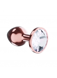 Пробка цвета розового золота с прозрачным кристаллом Diamond Moonstone Shine L - 8,3 см. - Lola Games - купить с доставкой в Ельце