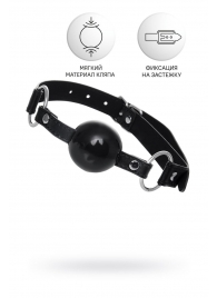 Черный кляп-шар на кожаных ремешках Anonymo - ToyFa - купить с доставкой в Ельце