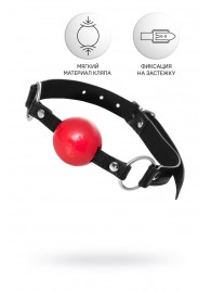 Красный кляп-шар на черных ремешках Anonymo - ToyFa - купить с доставкой в Ельце