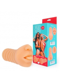 Телесный мастурбатор-ротик с высунутым язычком - Bior toys - в Ельце купить с доставкой