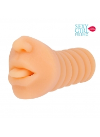Телесный мастурбатор-ротик с высунутым язычком - Bior toys - в Ельце купить с доставкой