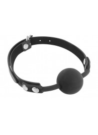 Черный силиконовый кляп-шарик на ремешках - Fetish Tentation - купить с доставкой в Ельце