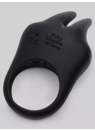 Черное эрекционное виброкольцо Sensation Rechargeable Vibrating Rabbit Love Ring - Fifty Shades of Grey - в Ельце купить с доставкой