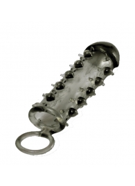 Дымчатая стимулирующая насадка с закрытой головкой SAMURAI PENIS SLEEVE BLACK - 14,5 см. - NMC - в Ельце купить с доставкой