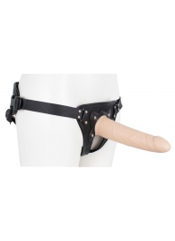 Пустотелый страпон Harness CLASSIC с бандажом - 19,5 см. - LOVETOY (А-Полимер) - купить с доставкой в Ельце