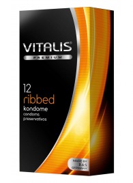 Ребристые презервативы VITALIS PREMIUM ribbed - 12 шт. - Vitalis - купить с доставкой в Ельце
