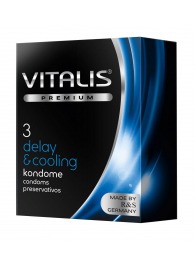 Презервативы VITALIS PREMIUM delay   cooling с охлаждающим эффектом - 3 шт. - Vitalis - купить с доставкой в Ельце