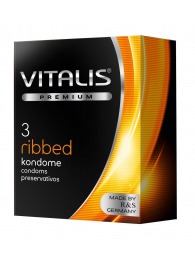 Ребристые презервативы VITALIS PREMIUM ribbed - 3 шт. - Vitalis - купить с доставкой в Ельце