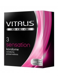 Презервативы с пупырышками и кольцами VITALIS PREMIUM sensation - 3 шт. - Vitalis - купить с доставкой в Ельце