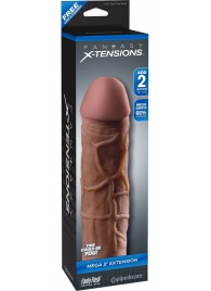 Коричневая насадка Mega 2  Extension - 20,3 см. - Pipedream - в Ельце купить с доставкой