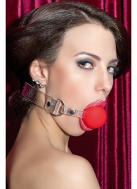 Красный силиконовый кляп-шар на прозрачных ремешках - ToyFa - купить с доставкой в Ельце