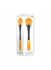 Черно-желтый двусторонний вибратор Sunflower - 20 см. - Gender X