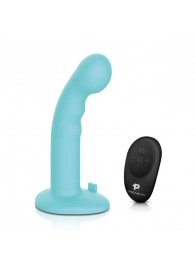 Голубая изогнутая насадка 6in Remote Control Ripple P-Spot G-Spot на черных трусиках - 16 см. - Pegasus - купить с доставкой в Ельце