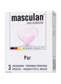 Супертонкие презервативы Masculan Pur - 3 шт. - Masculan - купить с доставкой в Ельце