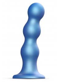 Голубая насадка Strap-On-Me Dildo Plug Balls size L - Strap-on-me - купить с доставкой в Ельце