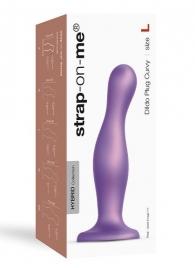 Фиолетовая насадка Strap-On-Me Dildo Plug Curvy size L - Strap-on-me - купить с доставкой в Ельце