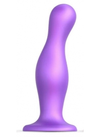Фиолетовая насадка Strap-On-Me Dildo Plug Curvy size L - Strap-on-me - купить с доставкой в Ельце