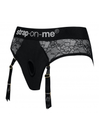 Черные трусики для насадок Diva Lingerie Harness - size S - Strap-on-me - купить с доставкой в Ельце