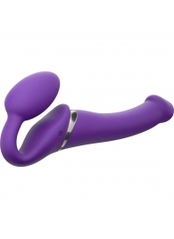 Фиолетовый безремневой вибрострапон Silicone Bendable Strap-On - size M - Strap-on-me - купить с доставкой в Ельце