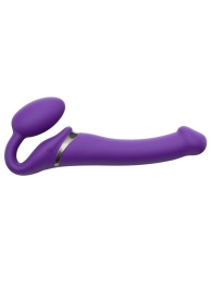 Фиолетовый безремневой вибрострапон Vibrating Bendable Strap-On - size L - Strap-on-me - купить с доставкой в Ельце