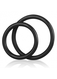 Набор из двух черных силиконовых колец разного диаметра SILICONE COCK RING SET - BlueLine - в Ельце купить с доставкой