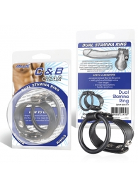 Двойное кольцо выносливости на пенис DUAL STAMINA RING - BlueLine - в Ельце купить с доставкой