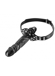 Черный кляп-фаллоимитатор Double Penis Gag - Fetish Tentation - купить с доставкой в Ельце