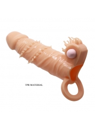 Телесная удлиняющая вибронасадка Penis Sleeve Connor - 17 см. - Baile - в Ельце купить с доставкой