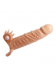 Телесная удлиняющая вибронасадка Penis Sleeve Connor - 17 см. - Baile - в Ельце купить с доставкой