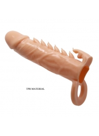 Телесная удлиняющая насадка Penis Sleeve Emmitt - 17 см. - Baile - в Ельце купить с доставкой