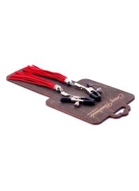 Металлические зажимы на соски с красными замшевыми кисточками - Crazy Handmade - купить с доставкой в Ельце