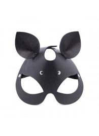 Черная кожаная маска  Кошка  с маленькими ушками - Crazy Handmade - купить с доставкой в Ельце