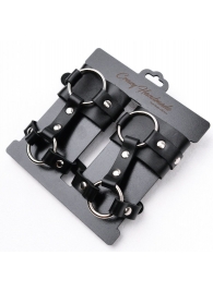 Черные наручники с креплением на кисть руки - Crazy Handmade - купить с доставкой в Ельце