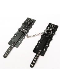 Узорчатые кожаные оковы с регулируемыми ремешками - Crazy Handmade - купить с доставкой в Ельце