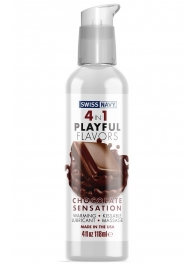 Массажный гель 4-в-1 Chocolate Sensation с ароматом шоколада - 118 мл. - Swiss navy - купить с доставкой в Ельце