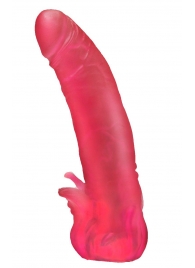 Розовая насадка для страпона с клиторальными лепестками - 18,5 см. - LOVETOY (А-Полимер) - купить с доставкой в Ельце