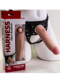 Реалистичный страпон Harness из трусиков и насадки-фаллоса - 18,5 см. - LOVETOY (А-Полимер) - купить с доставкой в Ельце