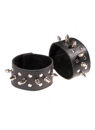 Чёрные напульсники с шипами и заклепками - Sitabella - купить с доставкой в Ельце