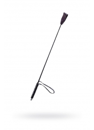 Чёрный стек с кожаной ручкой - 58 см. - Sitabella - купить с доставкой в Ельце