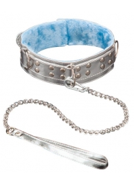 Серебристый ошейник из искусственной кожи - Sitabella - купить с доставкой в Ельце