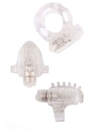 Набор из 3 прозрачных эрекционных колец с вибрацией Teasers Ring Kit - Chisa - в Ельце купить с доставкой