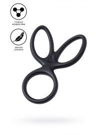 Черное тройное кольцо на пенис Kraken - A-toys - в Ельце купить с доставкой