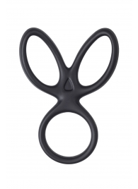Черное тройное кольцо на пенис Kraken - A-toys - в Ельце купить с доставкой