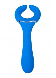 Голубой многофункциональный вибратор Whally - 18,5 см. - ToyFa