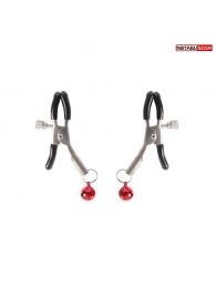 Серебристые зажимы на соски с шариками - Notabu - купить с доставкой в Ельце