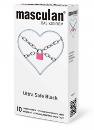 Ультрапрочные презервативы Masculan Ultra Safe Black - 10 шт. - Masculan - купить с доставкой в Ельце